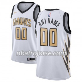 Män Atlanta Hawks Tröja Skräddarsydda 2018-19 Nike City Edition Vit Swingman